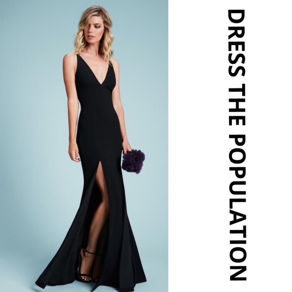 Dress The Population Iris slit gown